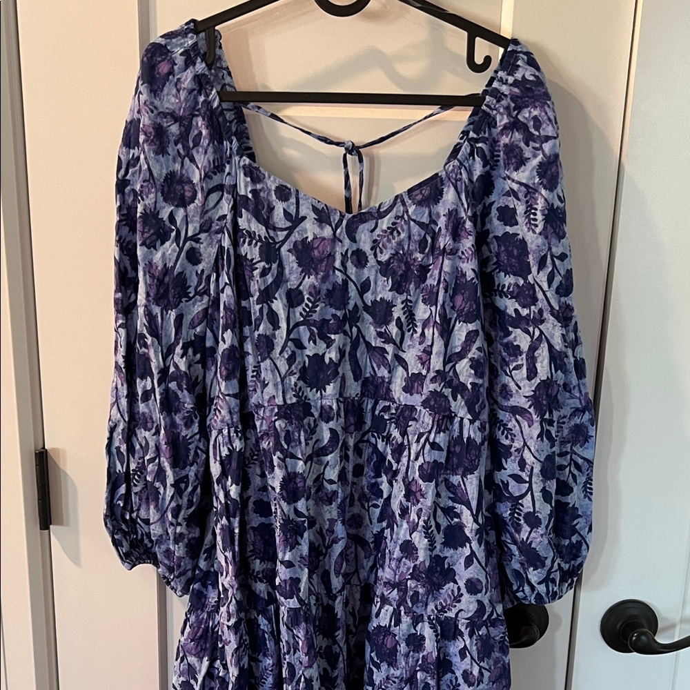 Floral Navy and Blue Dress
